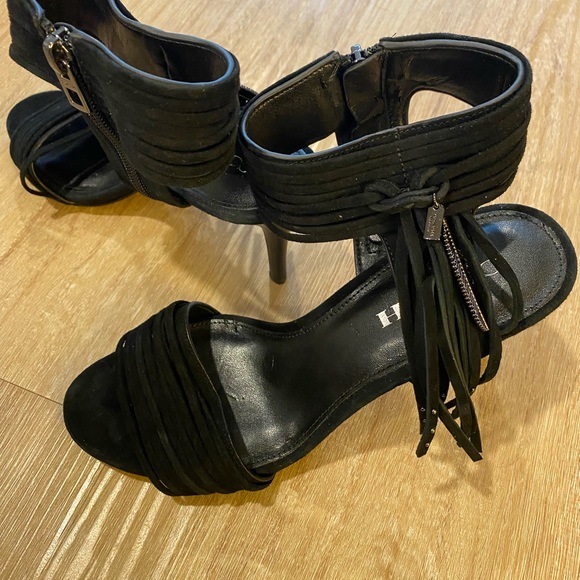 Coach Harvey Lux Suede Black Dress Heels - Picture 4 of 6